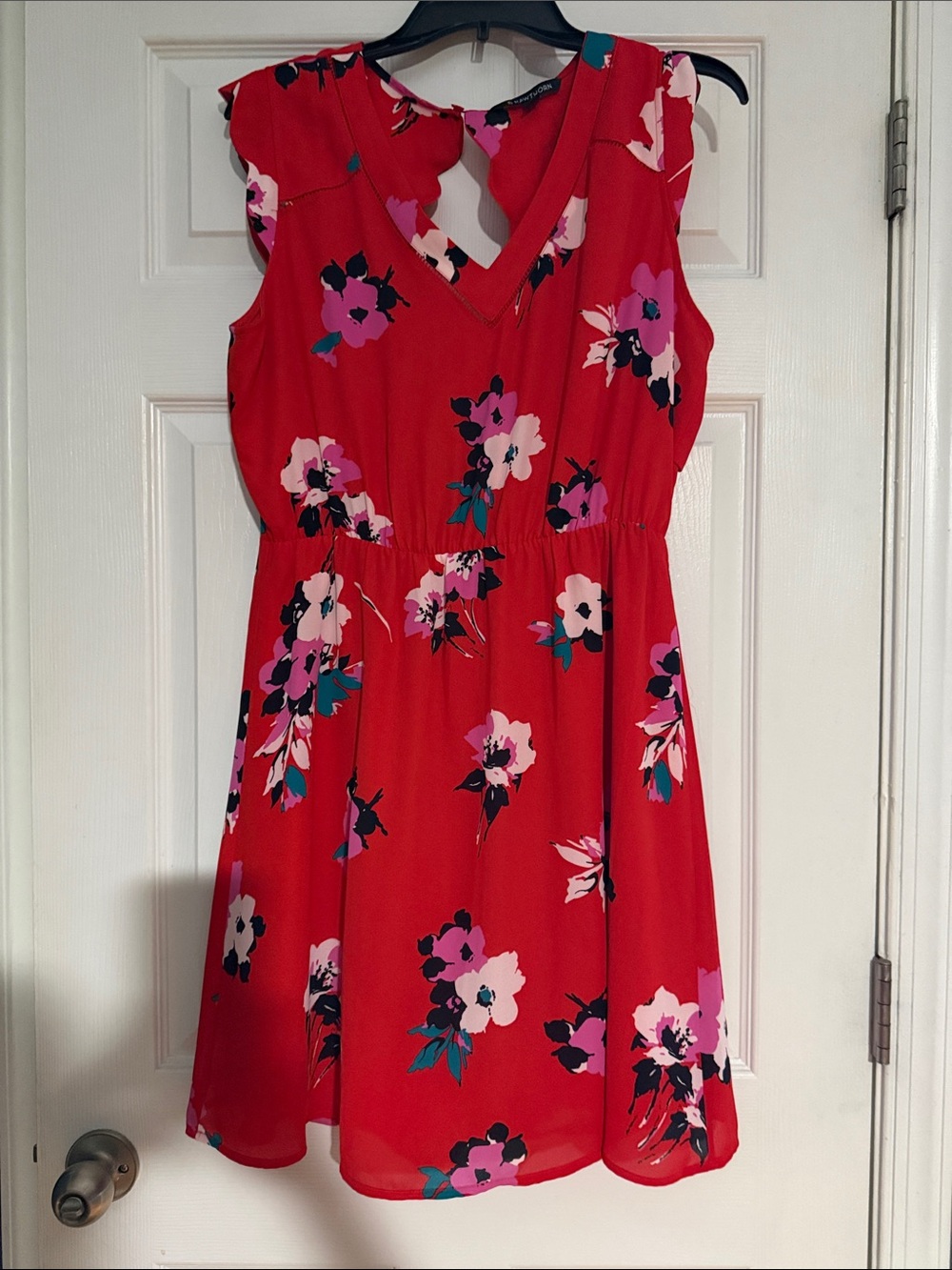 41 Hawthorn Red Floral V-Neck Mini Dress